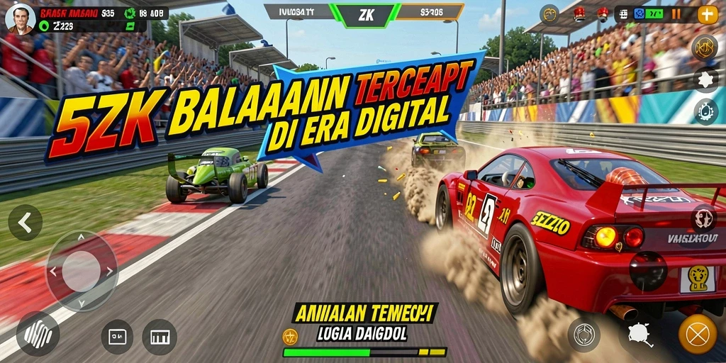 Gameplay Racing mendebarkan di 5ZK dengan trek menantang.