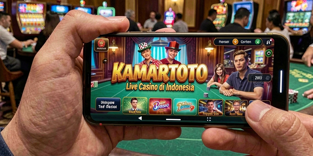 Tampilan gameplay interaktif KAMARTOTO dengan dealer langsung.