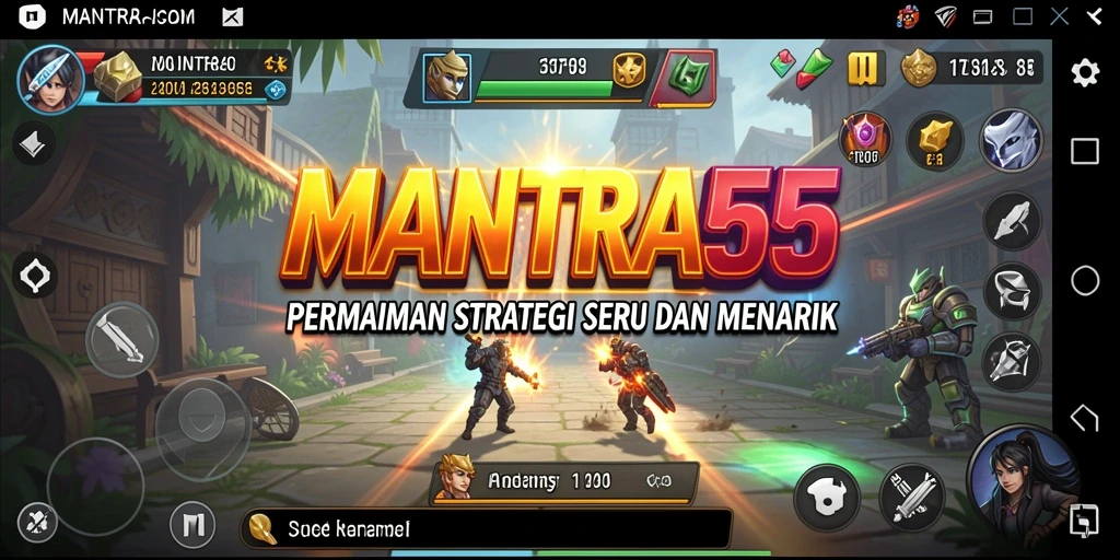 Gameplay seru dalam MANTRA55 dengan strategi mendalam.