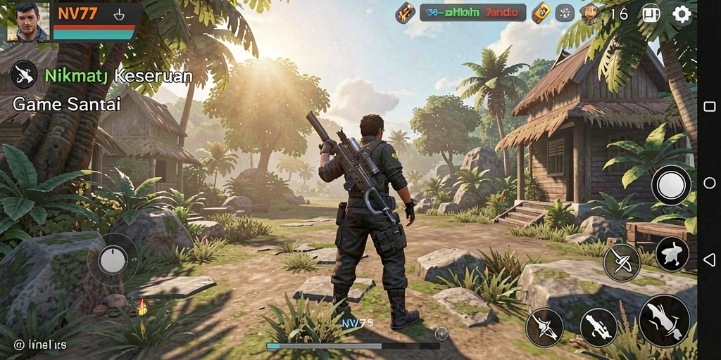 Tampilan gameplay NV77 yang menarik dan menghibur.