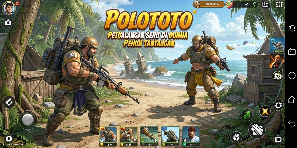 Screenshot dari POLOTOTO menampilkan petualangan yang mendebarkan di dunia yang penuh warna.
