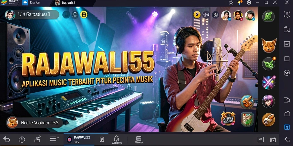 Tampilan antarmuka RAJAWALI55 yang menarik dan interaktif saat gameplay.
