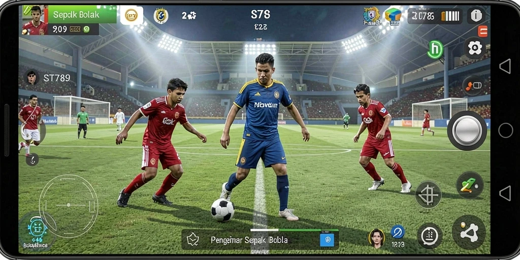 Gameplay ST789 yang mendebarkan dengan aksi sepak bola yang nyata.